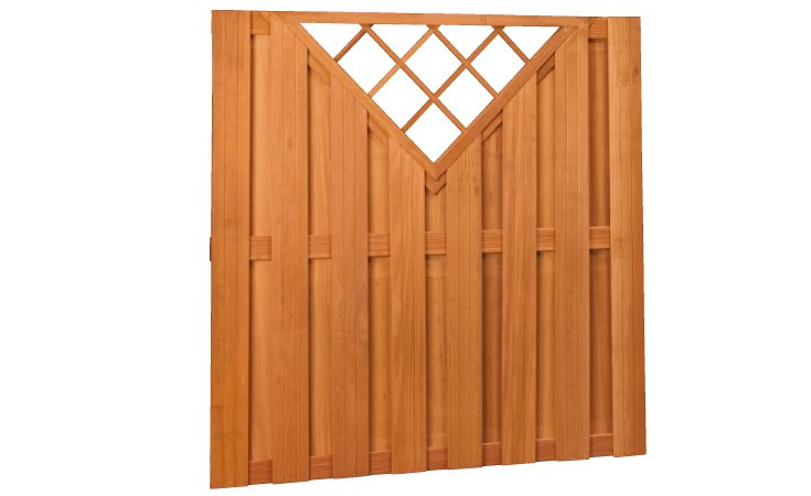 Hardhouten plankenscherm | 18 planks | V-trellis | 180 x 180 cm
