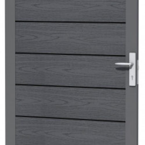 Composiet deur in aluminium frame | Houtmotief | Antraciet | 90 x 183 cm