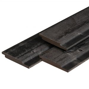 Vuren halfhouts rabat zwart gespoten | 1.9 x 14.5 cm